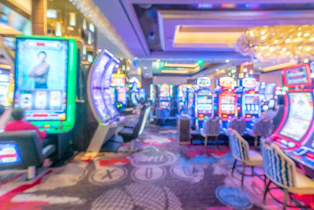 赌徒摄影照片_拉斯维加斯赌场背景。美国内华达州拉斯维加斯赌场的抽象模糊背景
