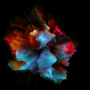 色彩情感系列抽象组成的颜色爆裂飞溅爆炸适合在项目有关的想象力，创造力艺术和设计