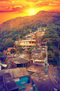 里约热内卢市中心和贫民窟。巴西