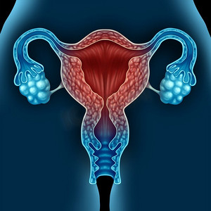 更年期女性因衰老而产生的医学状况作为人类子宫作为更年期状况概念在3D中的一个插图元素。
