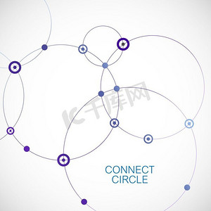 抽象背景与圆圈和点。连接技术矢量..抽象背景与圆圈和点。连接技术矢量