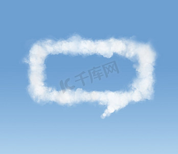 对话框云朵摄影照片_对话蓝天上的云朵