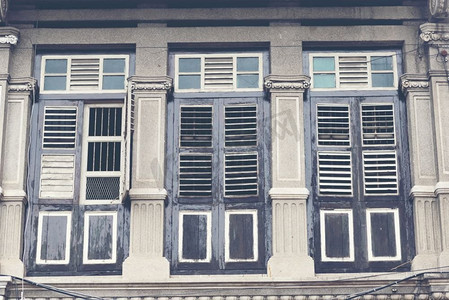 马来西亚槟城的旧窗户