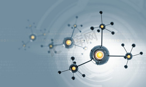 分子链。高科技背景概念与分子链