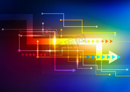高科技图案背景。以箭头概念为界面模板的背景数字图像