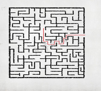 抽象迷宫。在白色背景上画出抽象迷宫。寻找解决方案