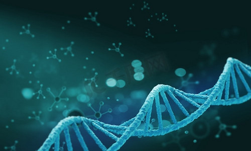生物医学科技摄影照片_DNA分子。高科技DNA分子的生物化学背景概念