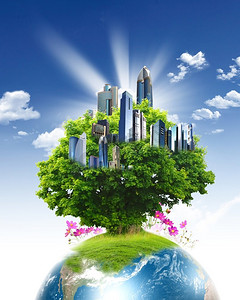 绿色地球图画作为环保理念的象征