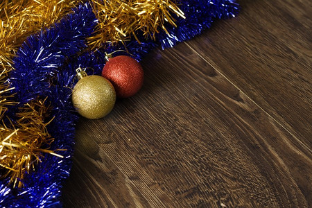 圣诞背景与装饰球和金属丝的背景圣诞节图象.文本位置