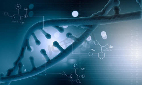 DNA分子。高科技DNA分子的生物化学背景概念