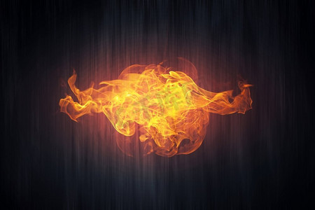 火爆发在一个抽象的背景从两侧。抽象火热线程
