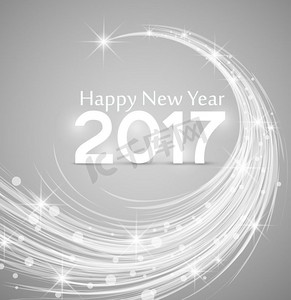 向量摄影照片_2017年新年快乐。2017年新年快乐，向量插图圣诞背景