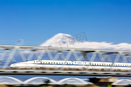 东海道摄影照片_运动模糊的新干线东海道高速列车