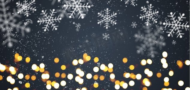 深灰色喜庆的圣诞背景。深灰色喜庆圣诞或新年背景，配有闪闪发光的金色小玩意儿