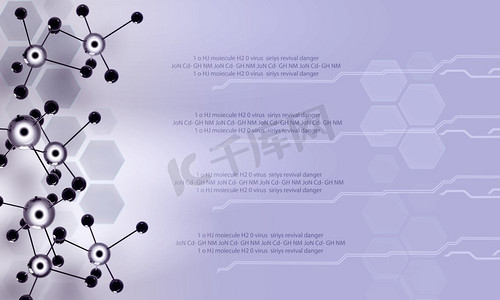 分子链。高科技背景概念与分子链