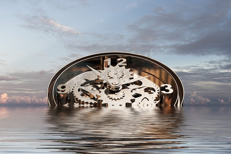 当时间流逝的时候。时钟机制的时间概念在水中溺水