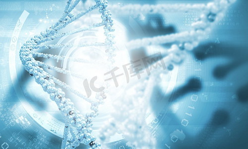 DNA分子。背景：DNA分子的高科技图像