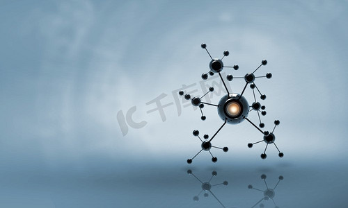 分子链。具有分子链的高科技背景概念