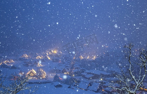 白川方明降雪照亮岐阜市中部降雪日本