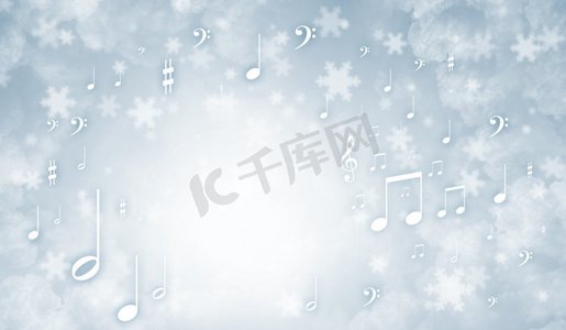 冬天的音乐背景摄影照片_背景图像。表达不同概念和想法的抽象背景图像