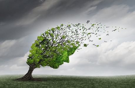 作为具有 3d 插图元素的精神病学或心理学图标,心理问题和心理健康