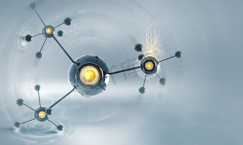 分子链。具有分子链的高科技背景概念