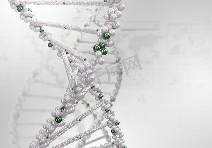 实验背景摄影照片_彩色背景下的DNA链图像