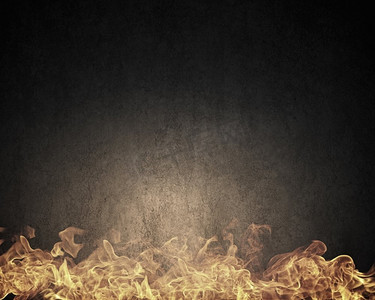 火爆热买中摄影照片_火爆发在一个抽象的背景从两侧。抽象火热线程