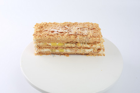 拿破仑酥摄影照片_拿破仑烘焙蛋糕糕点精致甜品多层夹心蛋糕店生日