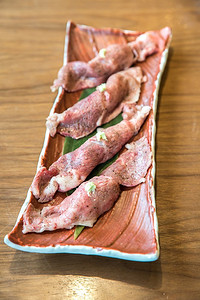 山葵摄影照片_寿司hida A5和牛牛肉，groumet日本料理