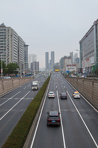 马路道路风景摄影照片_马路道路车流运输交通