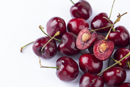 樱桃白底图水果健康新鲜红色甜蜜进口蔬果热带车厘子