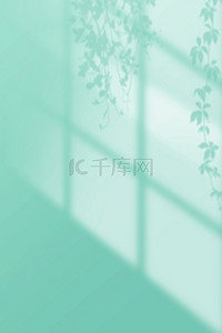 简约植物光影光效绿色小清新春天海报背景