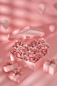 520花朵礼盒粉色浪漫海报背景
