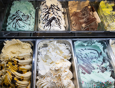 手工冰淇淋奶油店铺饮品小吃五彩绚丽零售食物美食小吃