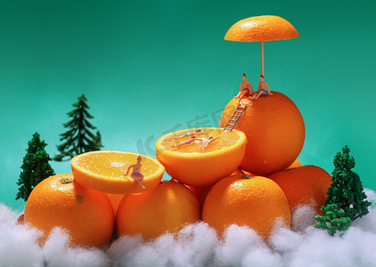 水果橙子微观健康生活方式蔬菜水果