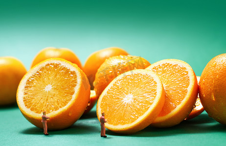 水果橙子微观