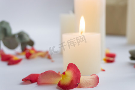 蜡烛祝福礼物鲜花玫瑰浪漫情侣爱情白的礼物礼品节日