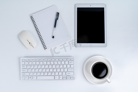 商务咖啡办公棚拍笔记本鼠标计算器键盘