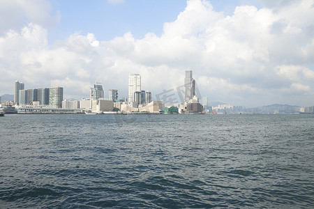 香港维多利亚港湾摄影照片_维多利亚港湾的海