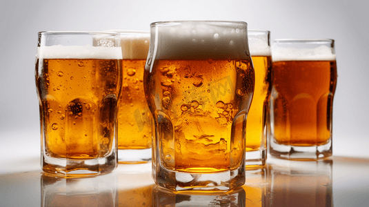 啤酒摄影照片_黄色啤酒饮品透明杯静物摄影图