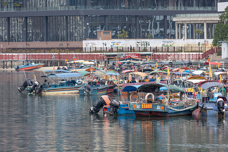 线描惠州摄影照片_巽寮湾海景码头观光船