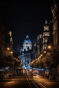 欧式线条底纹摄影照片_上海南京路外滩夜景摄影图