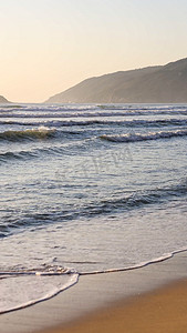 海水海浪蓝天双月湾海景