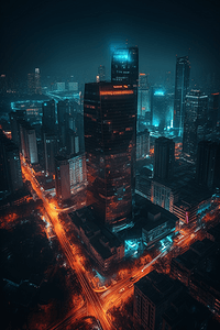 科技感北京城市夜景