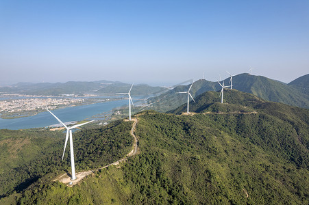 风车风力摄影照片_风电风能风车新能源绿色清洁能源