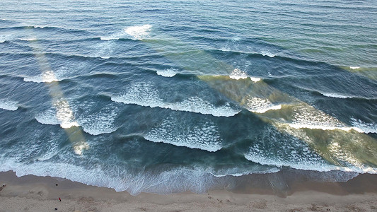 航拍海水海浪浪花海边