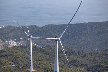 绿色养生名片摄影照片_风电风能风车新能源绿色清洁能源