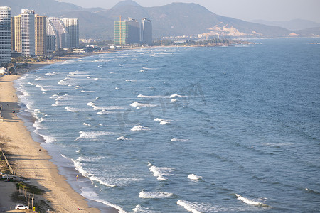 波浪摄影照片_海景海滩浪花波浪沙滩