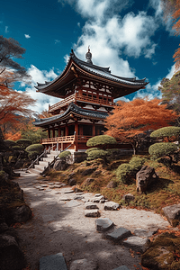 日本东京浅草寺古典建筑寺庙摄影图